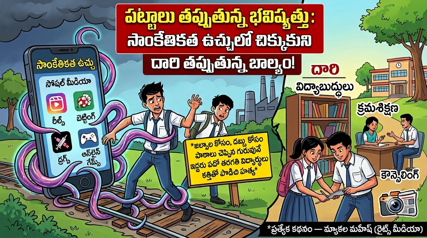 పట్టాలు తప్పుతున్న భవిష్యత్తు: సాంకేతికత ఉచ్చులో చిక్కుకొని దారి తప్పుతున్న బాల్యం!